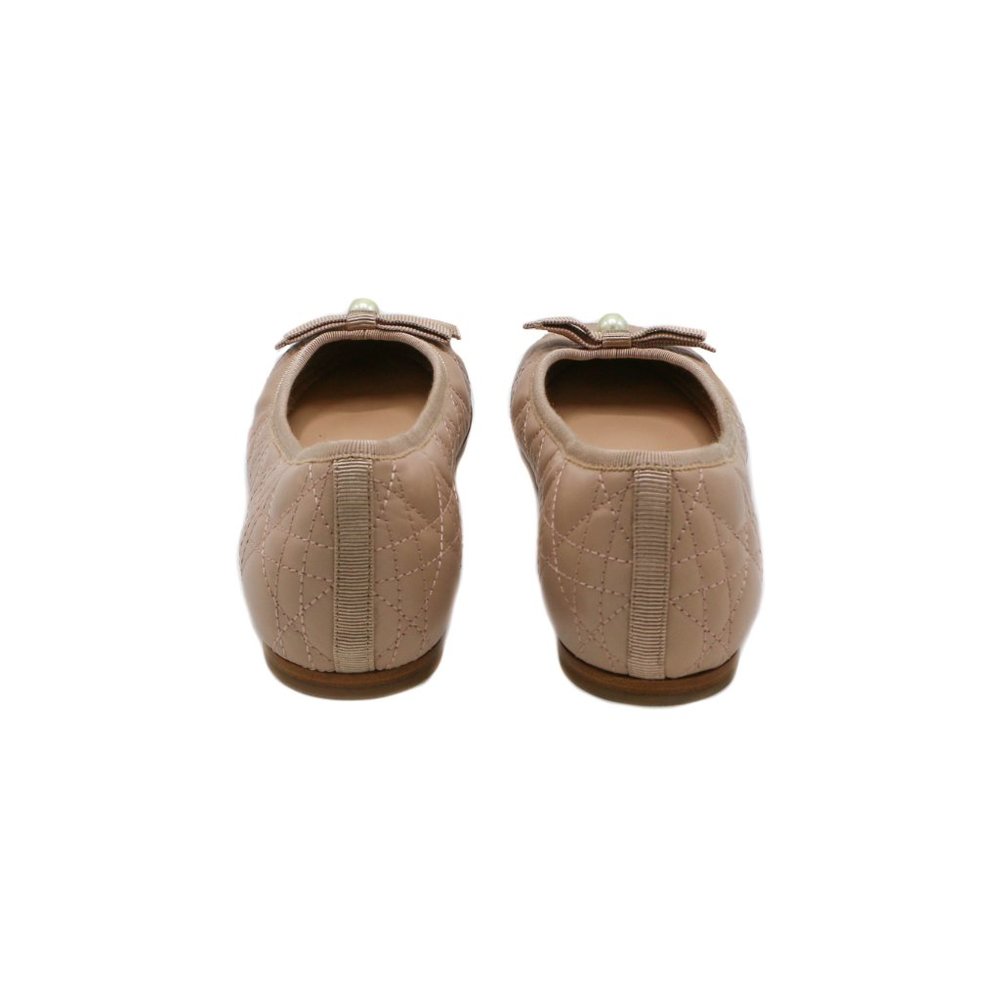 13103 - Christian Dior Ballet Flat Nude Quilted Cannage Calfskin Size 38 - Picture 3 of 7